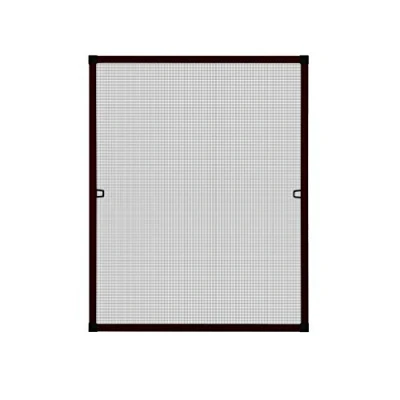 Abbildung von APANA Fenster Fliegengitter mit Alurahmen &amp; Fiberglasgewebe Insektenschutz umlaufender Bürstendichtung Fliegennetz Montage ohne Bohren (Maßanfertigung bis 80x100 cm Braun)