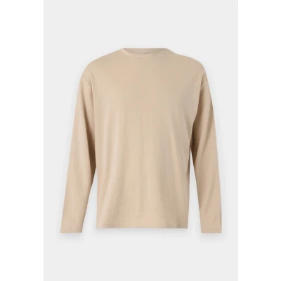 Abbildung von Selected Homme Slhlooseoscar O NECK TEE Langarmshirt, Herren, Größe: Large, Oatmeal