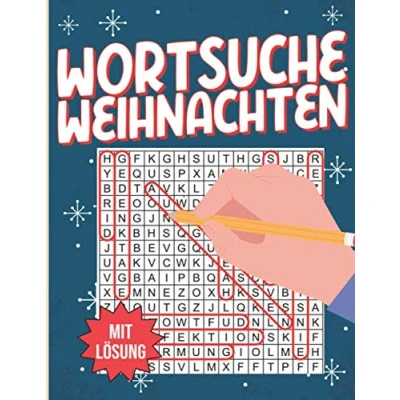 Abbildung von Wortsuche Weihnachten: Wortsuchrätsel mit weihnachtlichen Wörtern für die Adventszeit Vorweihnachtliches Rätselheft Erwachsene, Kinder und Senioren