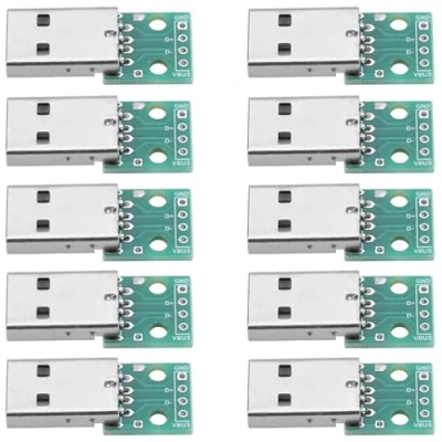 Abbildung von Oiyagai 10 Stück USB Typ A zu DIP Adapterplatine, Breakout Platine Stecker 4 P Adapter 2,54 mm Pitch Header