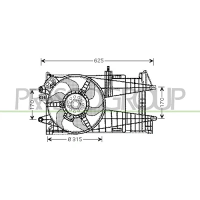 Abbildung von PRASCO FT133F007 Lüfter 315 12 160 FIAT: Punto II Schrägheck