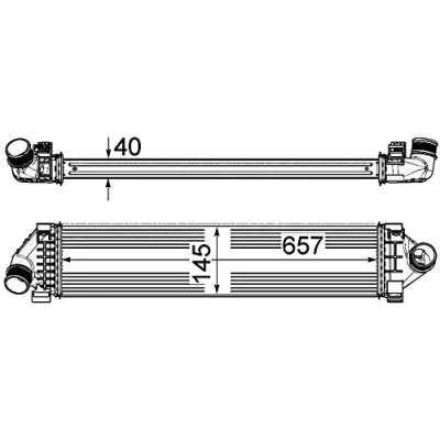 Abbildung von MAHLE ORIGINAL CI 394 000P Ladeluftkühler FORD: Galaxy Mk2 MPV, MONDEO 4 Turnier, S Max Mk1