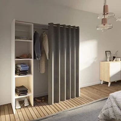 Abbildung von TemaHome Kleiderschrank &quot;Tom&quot;, ausziehbarer Kleiderschrank, Vorhang und viele Fächer, Höhe 181 cm