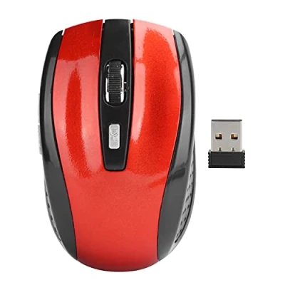 Abbildung von ciciglow Drahtlose Maus, Silent Mouse 2.4G Tragbare Mobile Optische Maus mit USB Empfänger Einstellbare DPI für Gaming Zubehör Notebooks(rot)