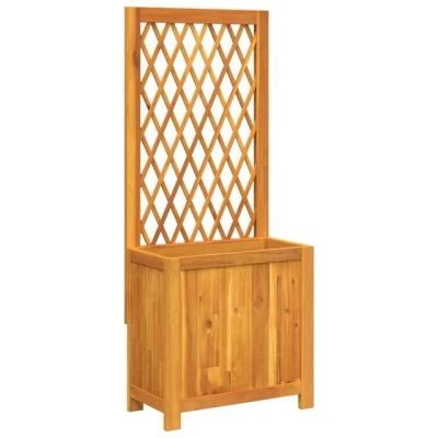 Abbildung von vidaXL Blumentopf Pflanzkübel mit Rankgitter 55x29,5x132 cm Massivholz Akazie (1 St)
