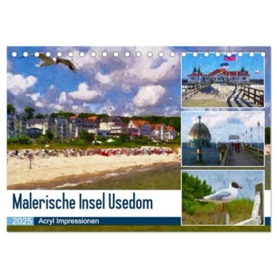 Abbildung von Malerische Insel Usedom Acryl Impressionen (Tischkalender 2025 DIN A5 quer), CALVENDO Monatskalender