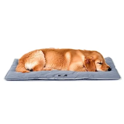Abbildung von Ferplast Hundematte Groß Waschbares Hundebett Hundekissen Wasserdicht &amp; Kratzfest Matte für Hundehütten und Auto, Hundekorb Jolly 98 x 65 cm, L, GRAU
