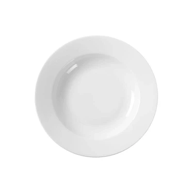 Abbildung von HENDI Suppenteller Delta Ø 23 cm Porzellan weiß rund stapelbar, Gastro
