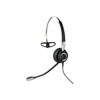 Abbildung von Jabra Q711362 Biz 2400 II QD On Ear Mono Headset mit Schnelltrennkupplung ,Leichtgewichtiger Noise Cancelling Kabel Kopfhörer HD Voice und weichem Kopfpolster für Tischtelefone, Schwarz/Silber