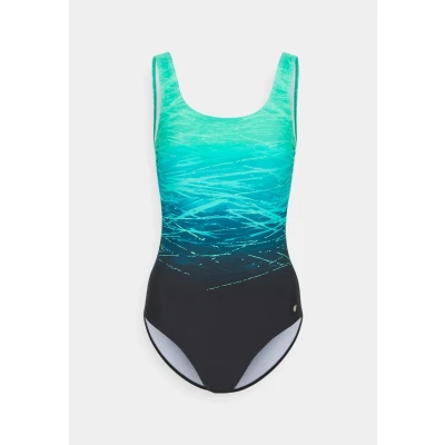 Abbildung von Lascana Swimsuit Badeanzug, Damen, Größe: 38xC, Black/green