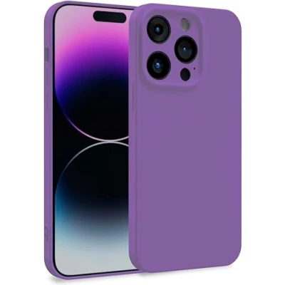 Abbildung von MyGadget Hülle für iPhone 14 Pro Zweilagige Handyhülle mit Kameraschutz Cover Innenfutter &amp; Silikon außen Lila