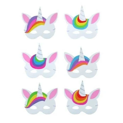 Abbildung von Masken Einhornschaum jeweils