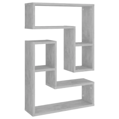 Abbildung von vidaXL 2X Wandregal Hängeregal Wandboard Bücherregal Regal Wand Dekoregal Schweberegal Wandablage Büroregal Betongrau 50x15x50cm Holzwerkstoff