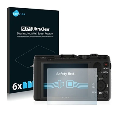Abbildung von Savvies 6 Stück Schutzfolie für Sony Cyber Shot DSC HX50 Displayschutz Folie Ultra Transparent
