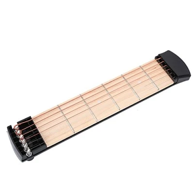 Abbildung von Taschengitarre, 6 Bünde, linke Hand, tragbar, Taschenformat, praktisch, für Gitarre, Akustik, Taschenwerkzeug, Chord Trainer, Gitarren, Korrigieren von Gitarren