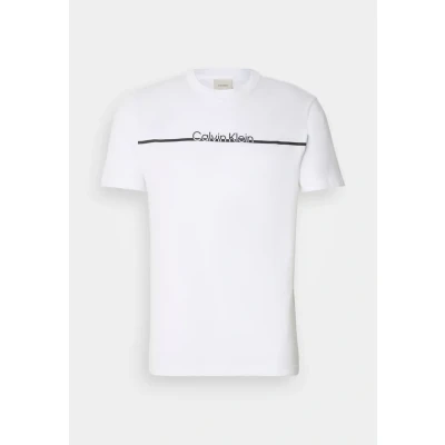 Abbildung von Calvin Klein Split LINE LOGO Tshirt print, Herren, Größe: Small, Bright white