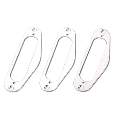 Abbildung von Alnicov 2 Stück Metall Single Coil Tonabnehmer Surround Plate Mounting Ring für Gitarre, Silber