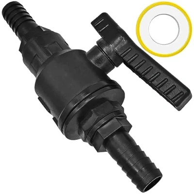 Abbildung von Absperrkugelhahn + 2x Schlauchtüllen mit Außen Durchmesser ca.13mm für 1/2&quot; Zoll Schlauch aus Kunststoff