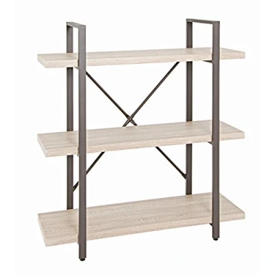 Abbildung von HAKU Möbel Regal braun, Eiche hell, Metall, Wabenplatte Maße: B 90 cm x H 102 T 33 cm, Style: Modern