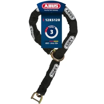 Abbildung von ABUS Kette 12KS für Bremsscheibenschloss Granit Detecto XPlus 8008 Zusatzsicherung Motorräder 12 mm starke mit Textilschlauch