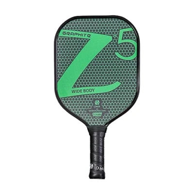 Abbildung von ONIX Graphite Z5 Pickleball Paddel (Graphit Kohlefaser Oberfläche mit rauer Textur Oberfläche, gepolsterter Komfortgriff und Nomex Wabenkern für Berührung, Kontrolle Kraft), Grün