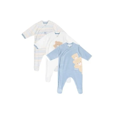 Abbildung von Chicco 3 PACK Strampler für Kinder, Größe: 50, Light blue