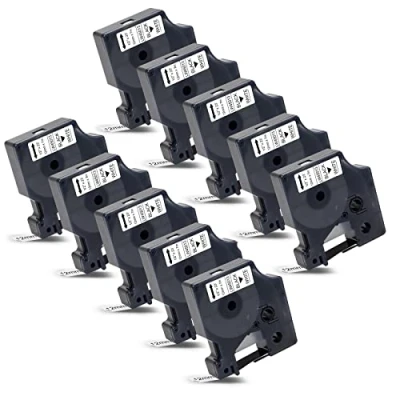 Abbildung von Labelwell 10x Schriftband Ersatz für Dynmo 45013 D1 S0720530 Schwarz auf Weiß 12mm x 7m 0.47 Kompatibel LabelManager 160 210D 220P 360D 280 420P 450D PnP Labelpoint 250 150 100