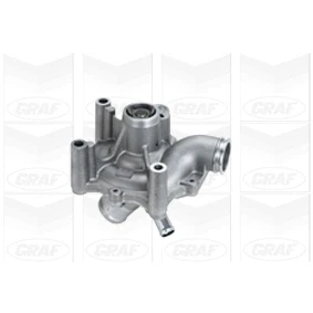 Abbildung von GRAF PA985 Wasserpumpe mit Deckel, Dichtring mechanisch Thermoplast für Keilrippenriementrieb MINI: Schrägheck, Cabrio