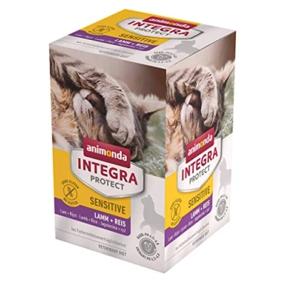 Abbildung von animonda INTEGRA PROTECT Katzenfutter nass Sensitive Lamm und Reis (6 x 100g), vom Tierarzt empfohlen bei Futtermittelallergie, mit Veterinären entwickeltes Diätalleinfutter für Katzen
