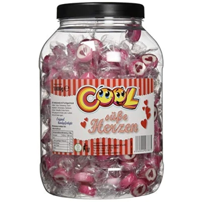 Abbildung von Cool Süße Herzen Bonbons in attraktiver Dose zum Wiederverschließen, 1er Pack (1 x 1 kg)