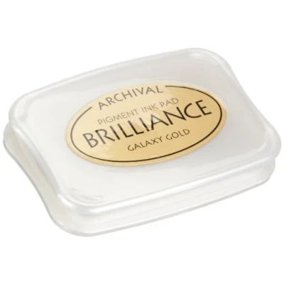 Abbildung von 2 x Tsukineko Stempelkissen Brilliance gold getränkt 10x7cm