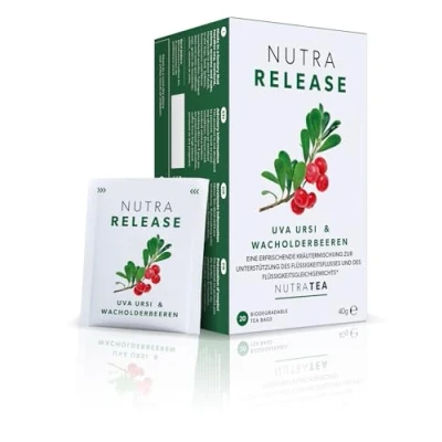Abbildung von Nutra Tea NUTRARELEASE, Blasen und Nierentee für natürliche Entwässerung, Harntee ideal bei Blasenentzündung, Blasentee, 40 wiederverwendbare Teebeutel, Krätuertee mit Bärentraube &amp; Brennnessel