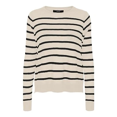 Abbildung von VERO MODA Damen VMNOVA LS O Neck GA NOOS Pullover, Birch/Stripes:Black, M