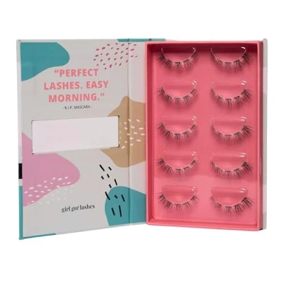 Abbildung von GirlGotLashes Große Boxen R.I.P. Mascara Handgemachte Wimpernextensions Wimpernverlängerung für Zuhause 5 Wimpern Paare 7 Tagen Halt Vegan