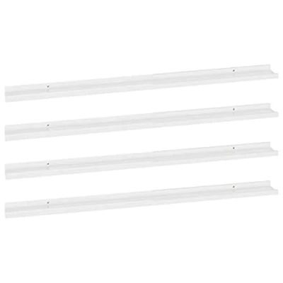 Abbildung von vidaXL 4X Wandregal Bücherregal Wandboard Schweberegal Hängeregal Dekoregal Freischwebend Regal Büroregal Wandablage Hochglanz Weiß 115x9x3cm