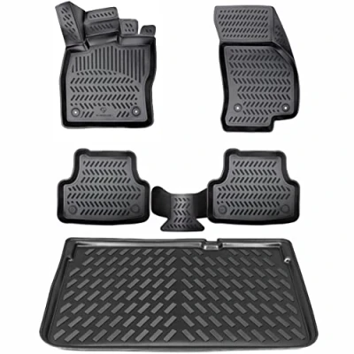 Abbildung von ELMASLINE 3D Gummimatten &amp; Kofferraumwanne für Volkswagen Golf 4 IV (1J) Kombi 1998 05/2007 Fußmatten Kofferraummatte Zubehör