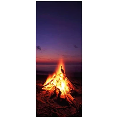 Abbildung von Wallario Poster Lagerfeuer am Strand in Premiumqualität, Größe: 50 x 125 cm