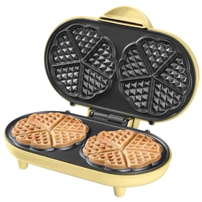 Abbildung von bestron Waffeleisen ADWM1000V, 1200 W, Backampel &amp; automatische Temperaturkontrolle