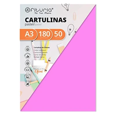 Abbildung von Pack 50 Cartulinas Color Rosa Tamaño A3 180g (FAB 16561)