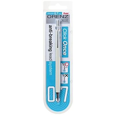 Abbildung von Pentel ORENZ PP507 Druckbleistift mit Anti Minenbruch Technologie, 0.7 mm, Härtegrad B, weiß (1 Stück)