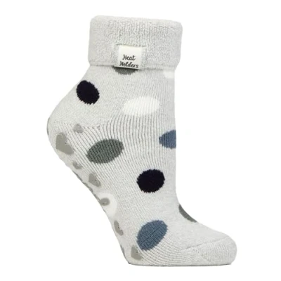 Abbildung von HEAT HOLDERS Damen Kuschelsocken Thermo Lite Warme Lounge Bettsocken Antirutsch (37 42, Silberne Punkte)