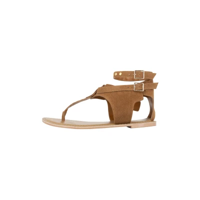 Abbildung von DREIMASTER vintage Women&#039;s Sandals 39 / Kamel 100% Schafleder