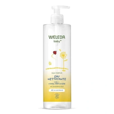 Abbildung von WELEDA Calendula Reinigungswasser ohne Duft 400 ml reinigt sanft Für die tägliche Pflege empfindlicher Baby und Kleinkinderhaut /