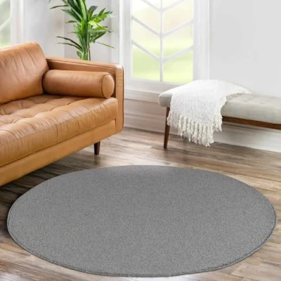 Abbildung von Carpettex Veloursteppich Unicolor Einfarbig, Rund, Höhe: 11 mm, Einfarbig Kurzflor Teppich Wohnzimmer verschiedene farben und größen