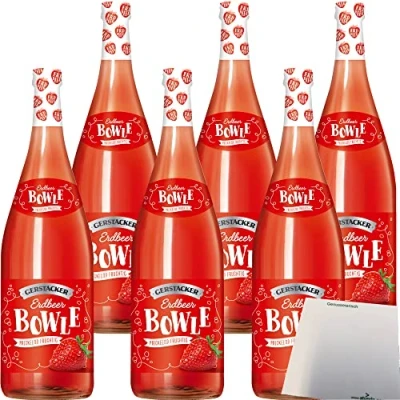 Abbildung von Gerstacker Erdbeerbowle auf Weinbasis 5% vol. 6er Pack (6x1 Liter Flasche) + usy Block