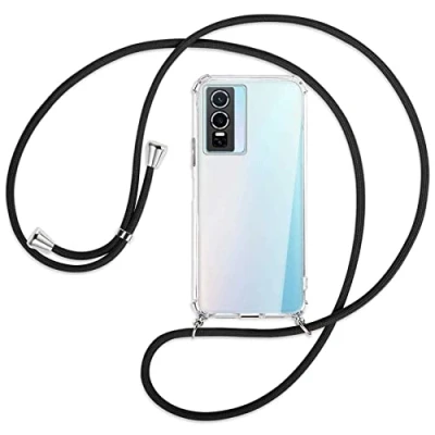 Abbildung von mtb more energy® Handykette kompatibel mit vivo Y76 5G (6.58&#039;&#039;) schwarz Smartphone Hülle zum Umhängen Anti Shock Full TPU Case