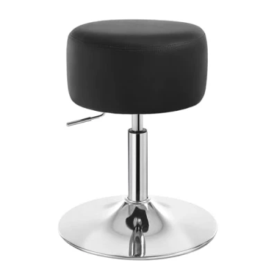Abbildung von WOLTU Schminkhocker, Schminktisch Hocker, Barhocker rund, Design Hocker höhenverstellbar drehbar, Bürohocker Arbeitshocker Küchenhocker, gepolstert, Kunstleder, Schwarz, BH14sz 1