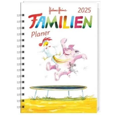 Abbildung von Helme Heine: Familienplaner Buch A6 2025: Familienkalender mit 4 Spalten. Liebevoll illustrierter Kalender Einstecktasche und Schulferien. Terminplaner 160 Seiten. (Kalenderbücher Heye)