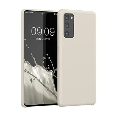 Abbildung von kwmobile Hülle kompatibel mit Samsung Galaxy S20 FE Silikon Handy Case Handyhülle weiche Oberfläche kabelloses Laden Creme matt