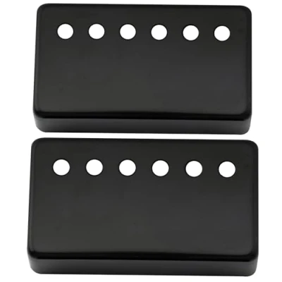 Abbildung von Musiclily 50mm Metall Humbucker Tonabnehmer Kappe Gitarren Hals Pickup Abdeckung Covers für Epiphone Les Paul Style E Gitarre, Schwarz(2 Stück)
